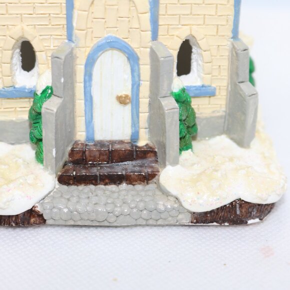 Christmas village church hand painted more of a cream color then yellow - Picture 2 of 6
